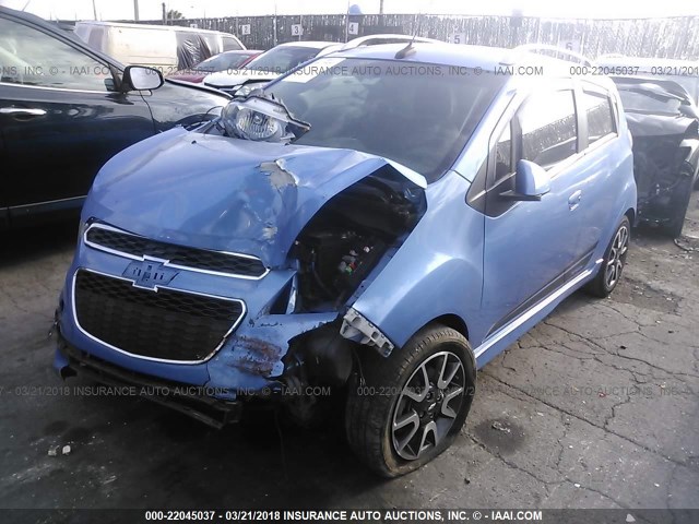 KL8CF6S95DC549765 - 2013 CHEVROLET SPARK 2LT BLUE photo 2