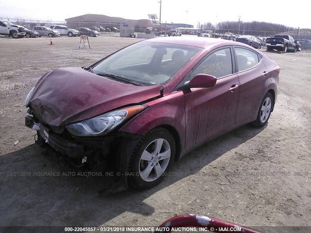 5NPDH4AE1DH417082 - 2013 HYUNDAI ELANTRA GLS/LIMITED MAROON photo 2