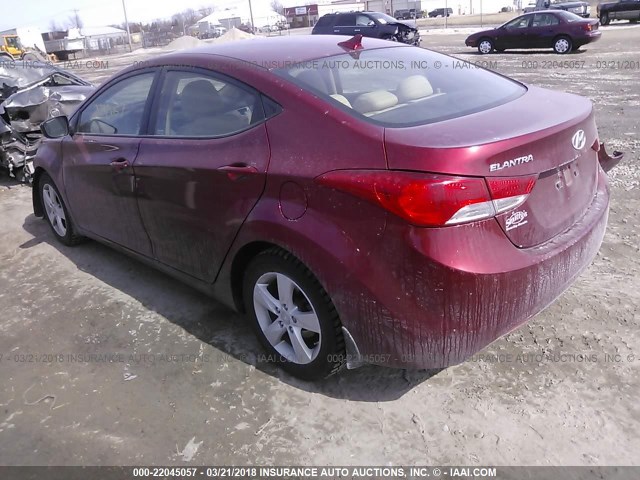 5NPDH4AE1DH417082 - 2013 HYUNDAI ELANTRA GLS/LIMITED MAROON photo 3