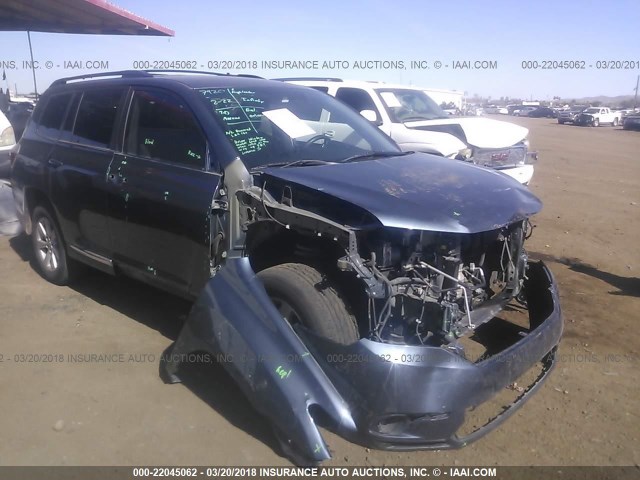 5TDBK3EH5BS059712 - 2011 TOYOTA HIGHLANDER SE Bleu photo 1