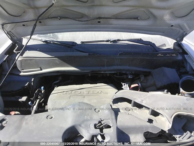 5FNYF48939B005865 - 2009 HONDA PILOT TOURING SILVER photo 10