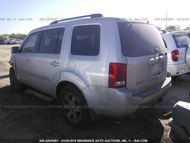 5FNYF48939B005865 - 2009 HONDA PILOT TOURING SILVER photo 3