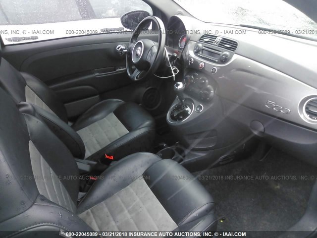 3C3CFFBRXCT338978 - 2012 FIAT 500 SPORT GRAY photo 5