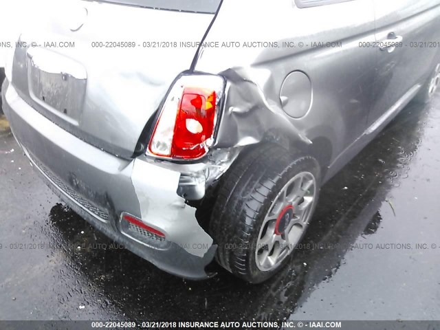 3C3CFFBRXCT338978 - 2012 FIAT 500 SPORT GRAY photo 6