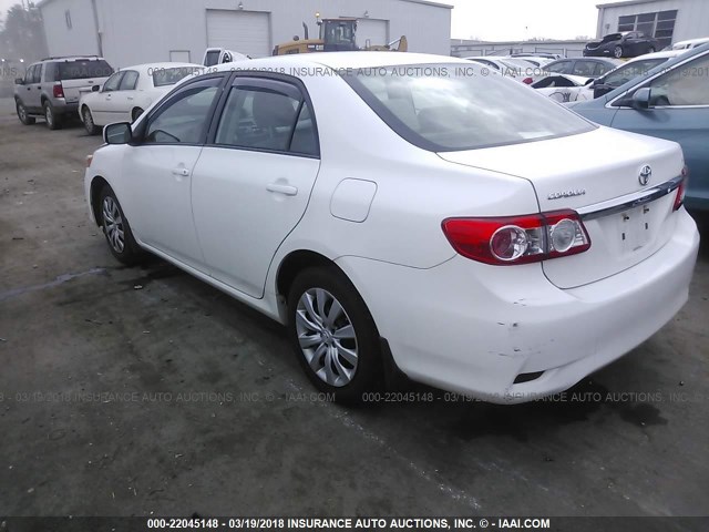 2T1BU4EEXCC907552 - 2012 TOYOTA COROLLA S/LE WHITE photo 3