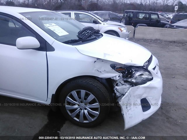 2T1BU4EEXCC907552 - 2012 TOYOTA COROLLA S/LE WHITE photo 6