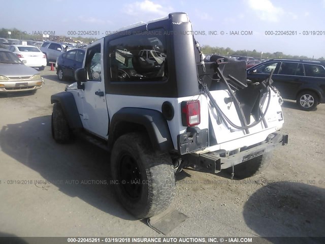 1C4AJWAG9DL571863 - 2013 JEEP WRANGLER SPORT WHITE photo 3