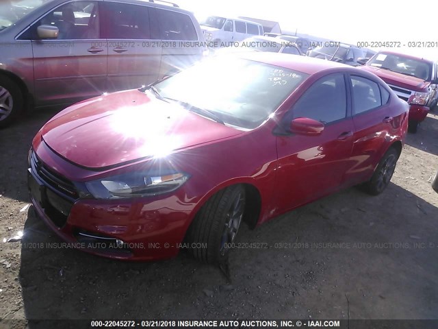 1C3CDFBB9GD607363 - 2016 DODGE DART SXT RED photo 2