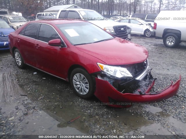 4T4BF1FK2ER396214 - 2014 TOYOTA CAMRY L/SE/LE/XLE RED photo 1