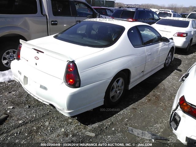 2G1WX15K819176574 - 2001 CHEVROLET MONTE CARLO SS WHITE photo 4