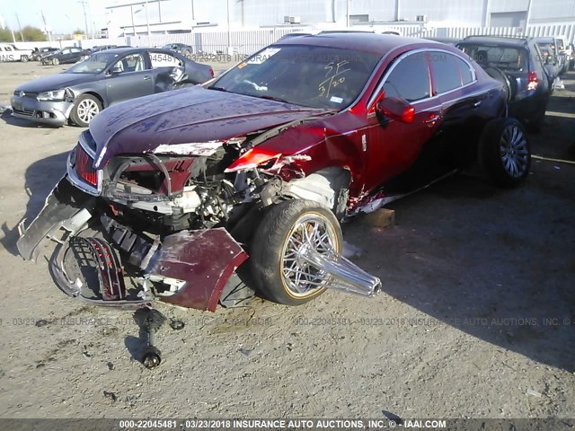 1LNHL9DK1DG611626 - 2013 LINCOLN MKS RED photo 2