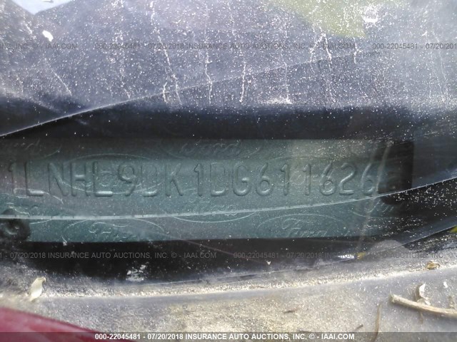 1LNHL9DK1DG611626 - 2013 LINCOLN MKS RED photo 9