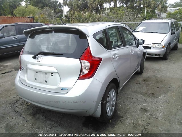 3N1CE2CP6FL391690 - 2015 NISSAN VERSA NOTE S/S PLUS/SV/SL/SR SILVER photo 4