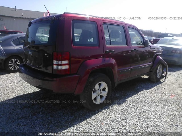 1C4PJMAK5CW187157 - 2012 JEEP LIBERTY SPORT Qırmızı foto 4