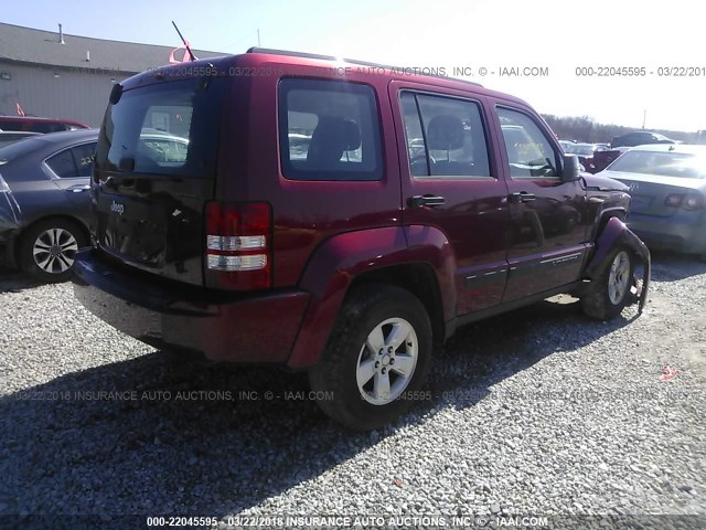 1C4PJMAK5CW187157 - 2012 JEEP LIBERTY SPORT RED photo 4