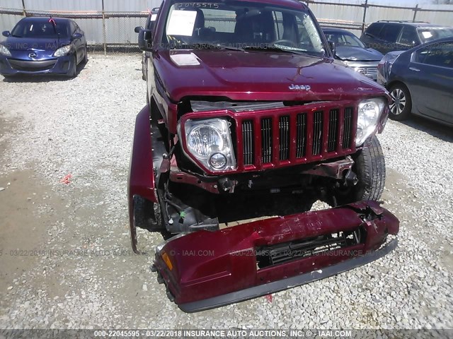 1C4PJMAK5CW187157 - 2012 JEEP LIBERTY SPORT RED photo 6