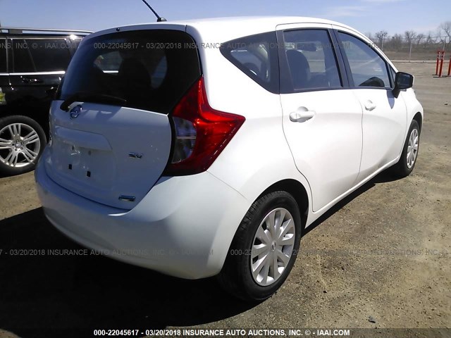 3N1CE2CP6FL433629 - 2015 NISSAN VERSA NOTE S/S PLUS/SV/SL/SR WHITE photo 4