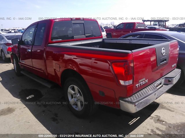 1N6BA06A37N245200 - 2007 NISSAN TITAN XE/SE/LE RED photo 3