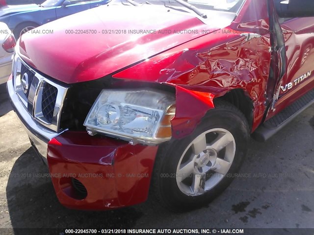 1N6BA06A37N245200 - 2007 NISSAN TITAN XE/SE/LE RED photo 6