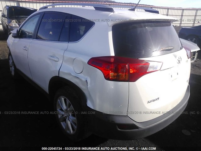 2T3DFREV5EW145868 - 2014 TOYOTA RAV4 LIMITED WHITE photo 3