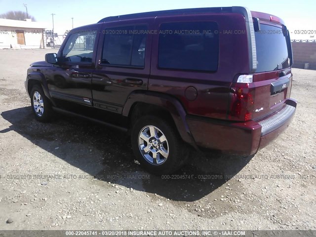 1J8HG48K57C670981 - 2007 JEEP COMMANDER MAROON photo 3