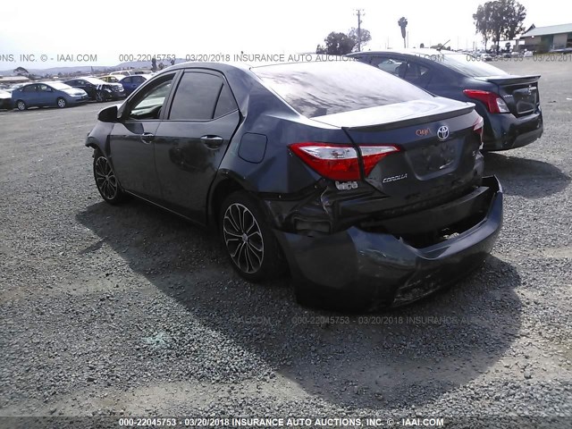 2T1BURHE8FC331926 - 2015 TOYOTA COROLLA L/LE/LE PLS/PRM/S/S PLS GRAY photo 3