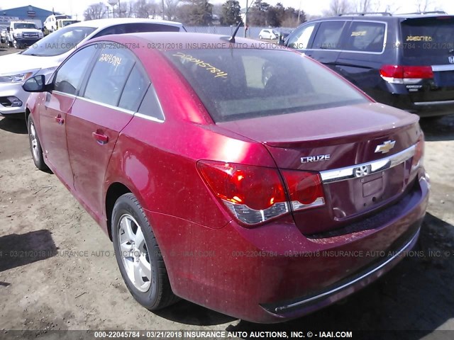 1G1PF5SC0C7331957 - 2012 CHEVROLET CRUZE LT RED photo 3