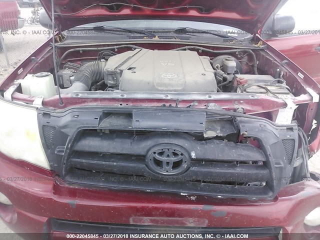 3TMJU62N16M010997 - 2006 TOYOTA TACOMA DOUBLE CAB PRERUNNER MAROON photo 10