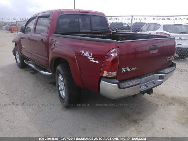 3TMJU62N16M010997 - 2006 TOYOTA TACOMA DOUBLE CAB PRERUNNER MAROON photo 3