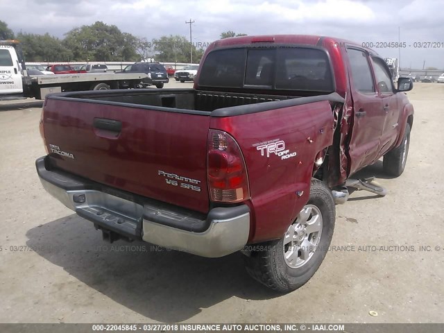 3TMJU62N16M010997 - 2006 TOYOTA TACOMA DOUBLE CAB PRERUNNER MAROON photo 4