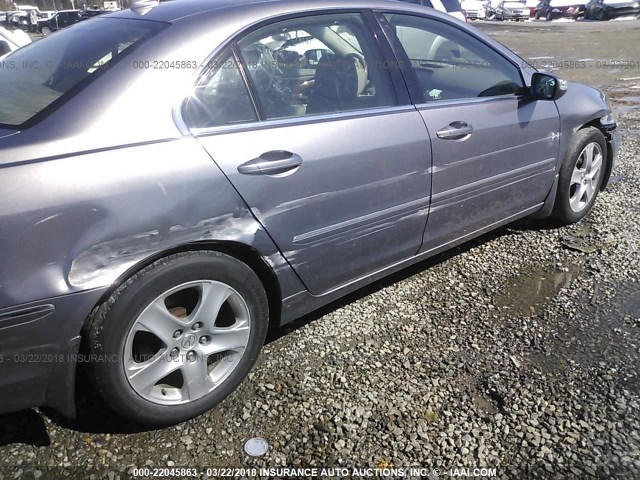 JH4KB165X6C003084 - 2006 ACURA RL SILVER photo 6