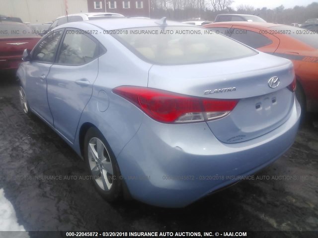 KMHDH4AE4CU418209 - 2012 HYUNDAI ELANTRA GLS/LIMITED Light Blue photo 3