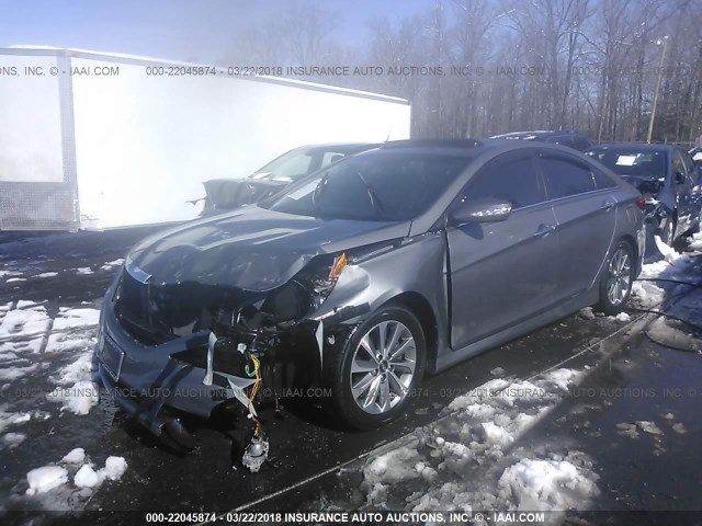 5NPEC4AC6EH898434 - 2014 HYUNDAI SONATA SE/LIMITED GRAY photo 2