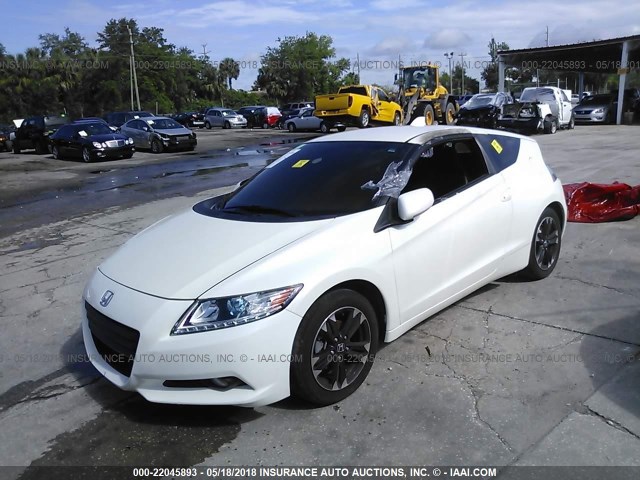 JHMZF1C67FS000164 - 2015 HONDA CR-Z EX WHITE photo 2