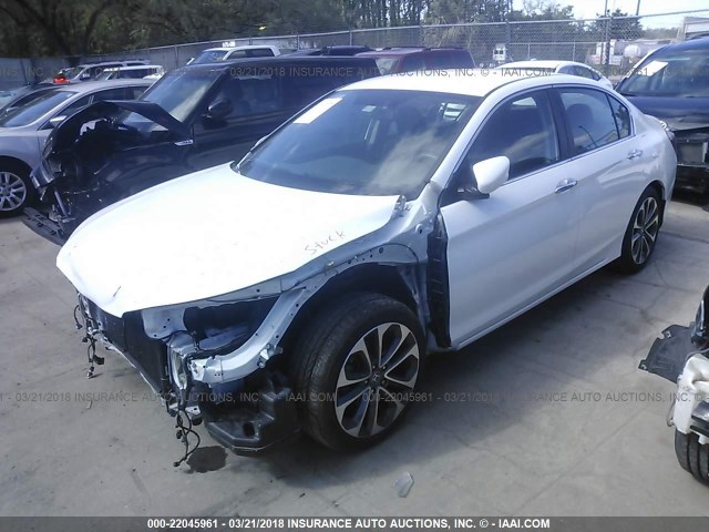 1HGCR2F52EA281528 - 2014 HONDA ACCORD SPORT WHITE photo 2