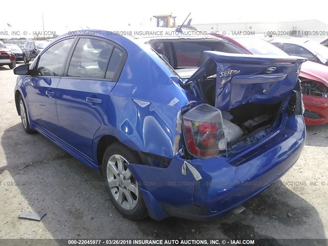 3N1AB6AP1CL659471 - 2012 NISSAN SENTRA 2.0/2.0S/SR/2.0SL BLUE photo 3