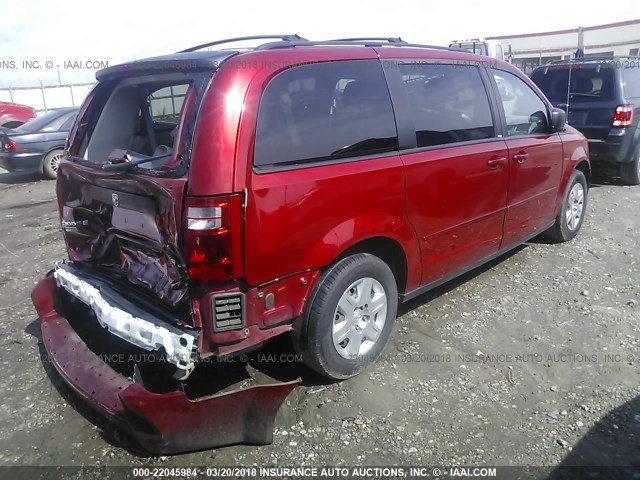 2D4RN4DE3AR179487 - 2010 DODGE GRAND CARAVAN SE RED photo 4