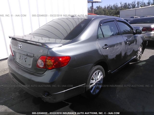 2T1BU4EE4AC448421 - 2010 TOYOTA COROLLA S/LE/XLE GRAY photo 4