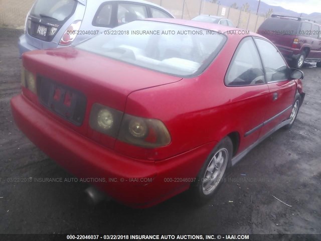 1HGEJ7120VL050030 - 1997 HONDA CIVIC HX RED photo 4