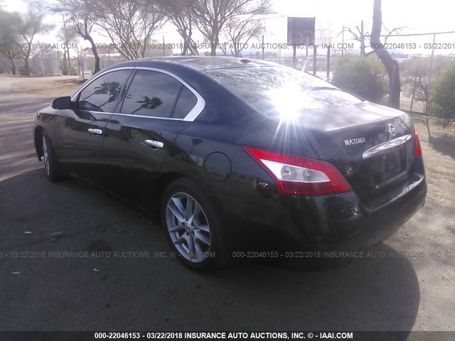 1N4AA51E39C858556 - 2009 NISSAN MAXIMA S/SV BLACK photo 3