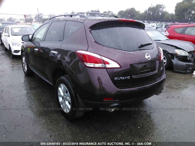 JN8AZ1MUXEW413212 - 2014 NISSAN Murano S/SL/SV/LE BURGUNDY photo 3