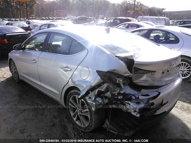 5NPD84LFXJH289832 - 2018 HYUNDAI ELANTRA SEL/VALUE/LIMITED SILVER photo 3