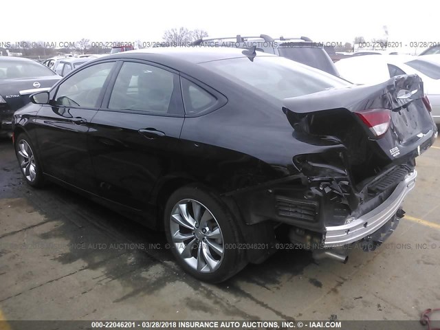 1C3CCCBBXGN112133 - 2016 CHRYSLER 200 S BLACK photo 3