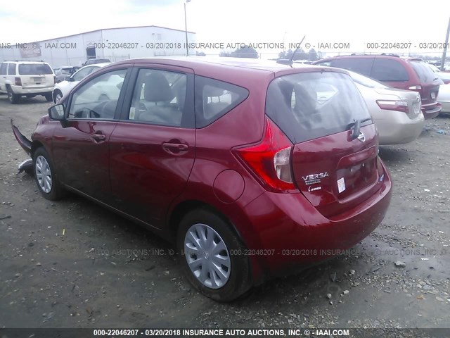 3N1CE2CP1FL386607 - 2015 NISSAN VERSA NOTE S/S PLUS/SV/SL/SR RED photo 3