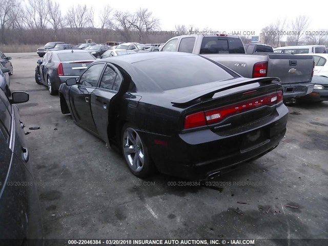 2C3CDXBG2DH642763 - 2013 DODGE CHARGER SE BLACK photo 3