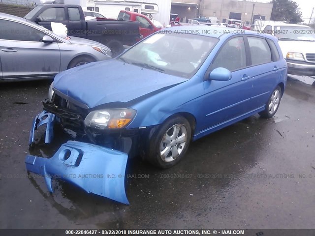 KNAFE161085011643 - 2008 KIA SPECTRA5 5 SX BLUE photo 2