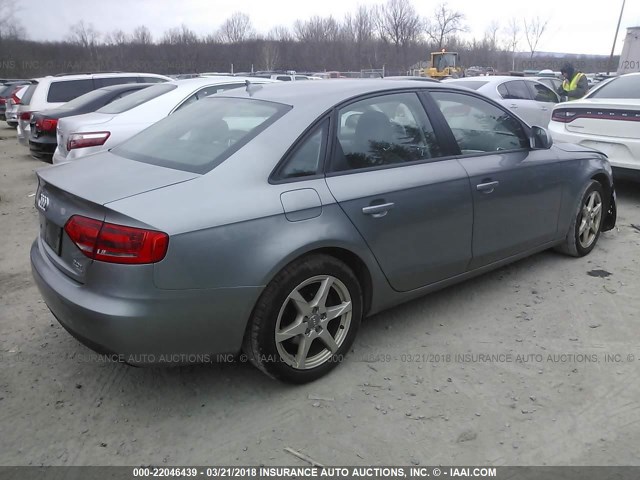 WAULF78K59N026102 - 2009 AUDI A4 2.0T QUATTRO GRAY photo 4