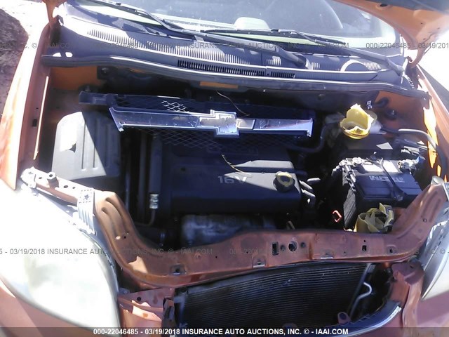 KL1TD56607B063261 - 2007 CHEVROLET AVEO LS ORANGE photo 10
