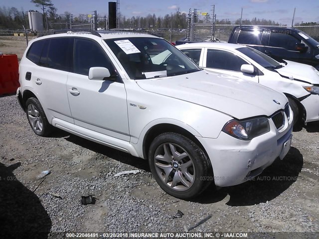 WBXPA93416WG92019 - 2006 BMW X3 3.0I WHITE photo 1