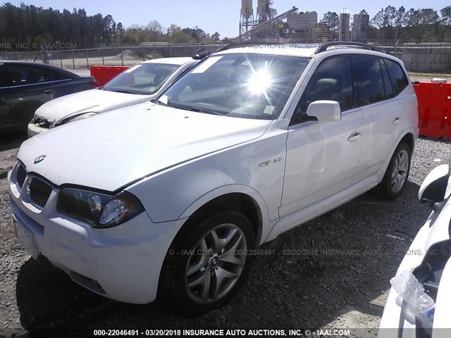 WBXPA93416WG92019 - 2006 BMW X3 3.0I WHITE photo 2